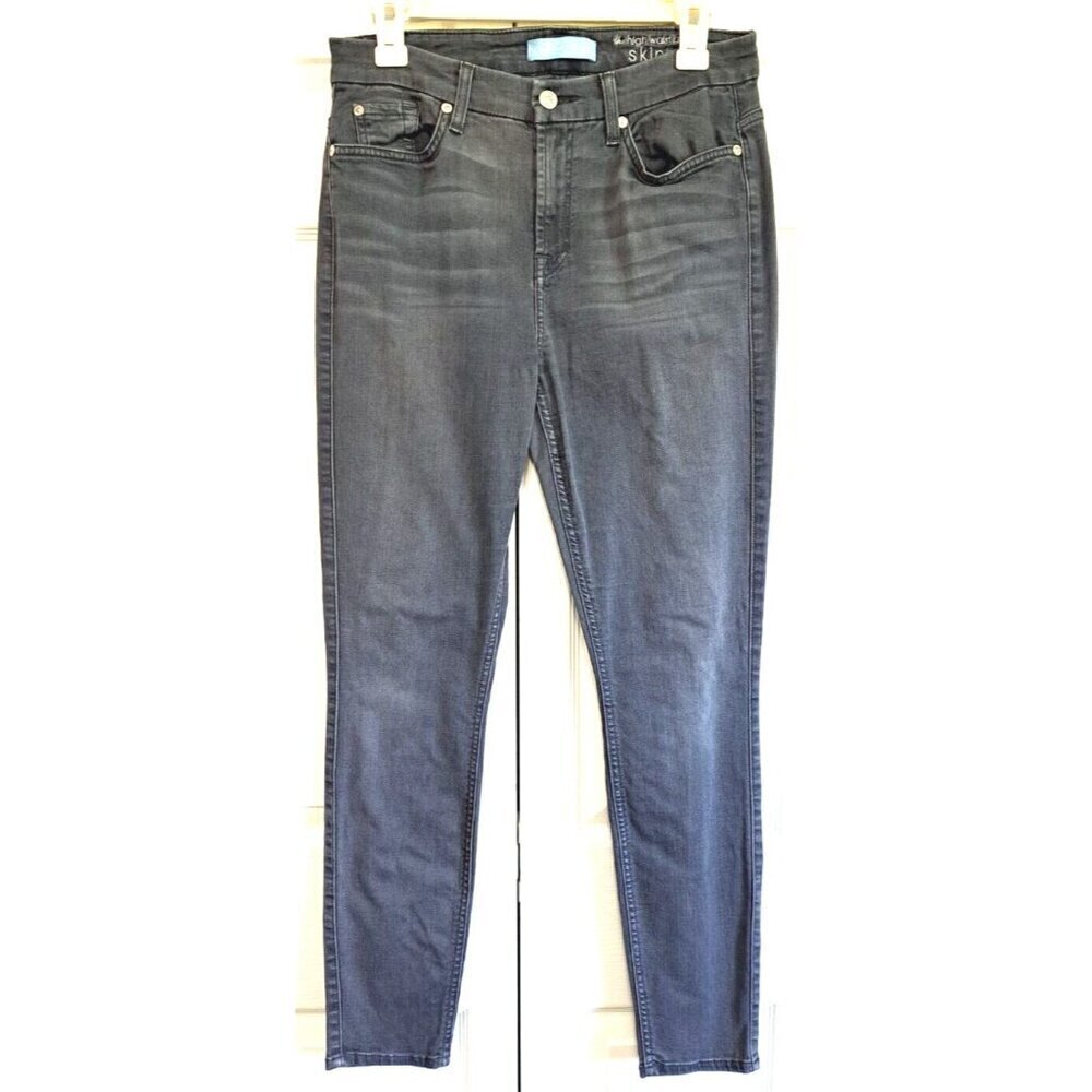 7 For All Mankind Women's 28 High Waist Ankle Skinny Gray B(air) Denim 29"Inseam
